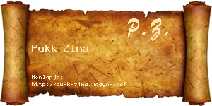 Pukk Zina névjegykártya
